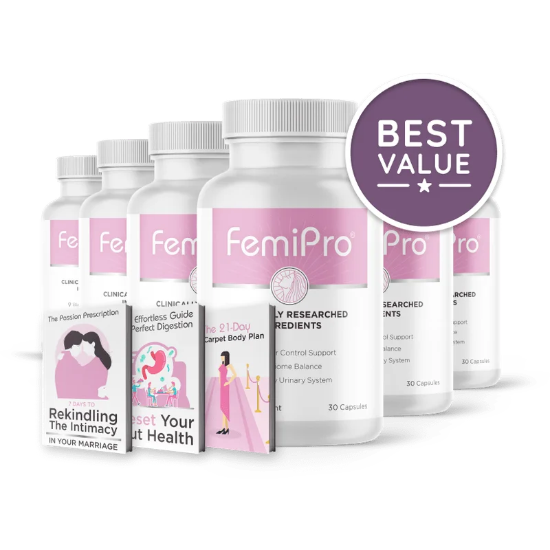 FemiPro Natural Longevity & Vitality Formula — 6 Bottle / 180 Day Pack